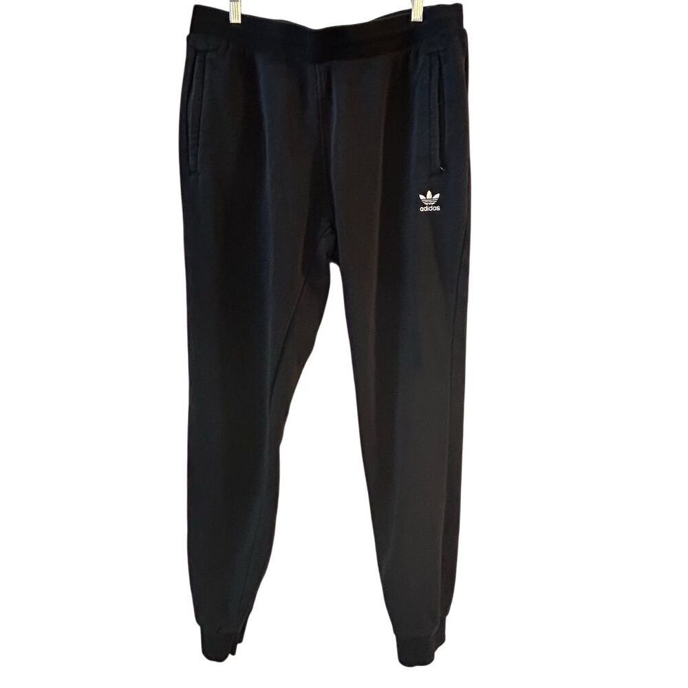Adidas Men's XL Black Jogger Pants Slim‎ Fit with Trefoil Logo